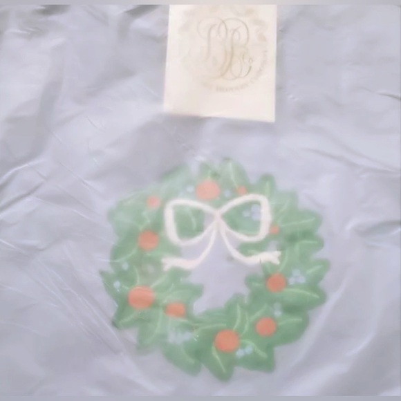 The Beaufort Bonnet Co Annie Apron Shift Dress Blue Wreath Pearl Bow 12 NWT - Picture 6 of 8